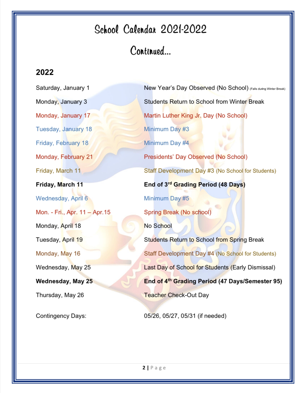 Doral Academy Calendar Customize And Print